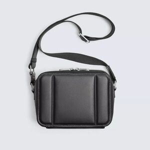 NWT Zara Man Unisex Rigid Box QUILTED CROSSBODY BAG Black